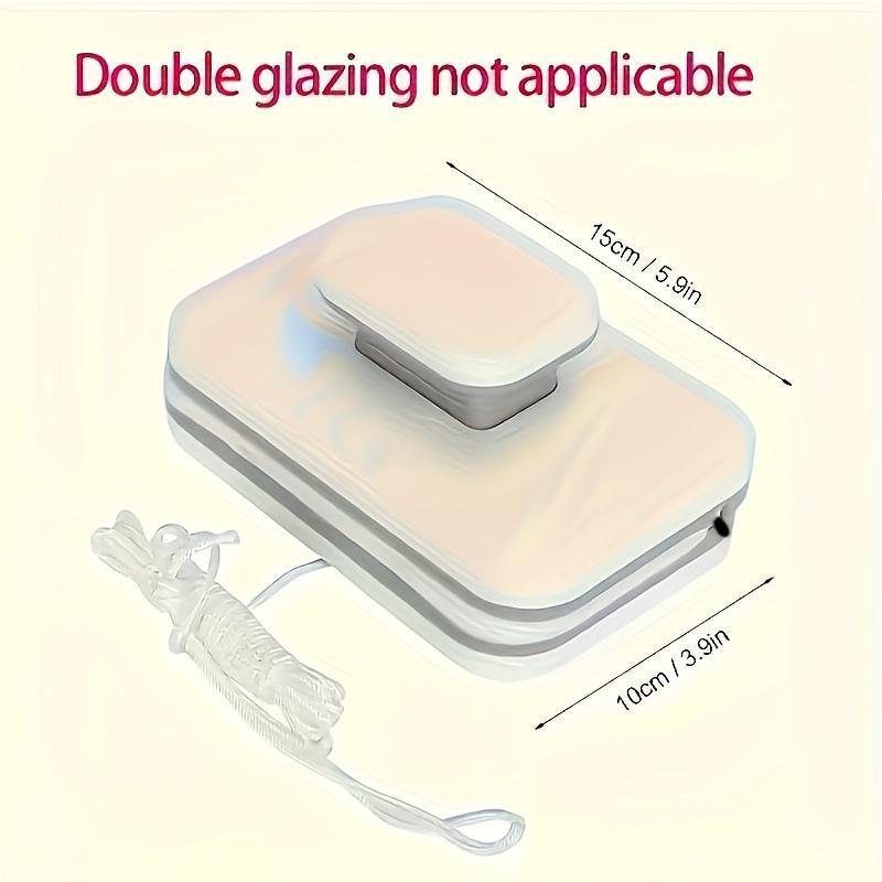 Magnetic Window Cleaner Tool, Double-Sided Strong Magnet, Safe & Practical Glass Wiper, Reusable, Suitable for Glass Thickness 3-10mm Cleaning