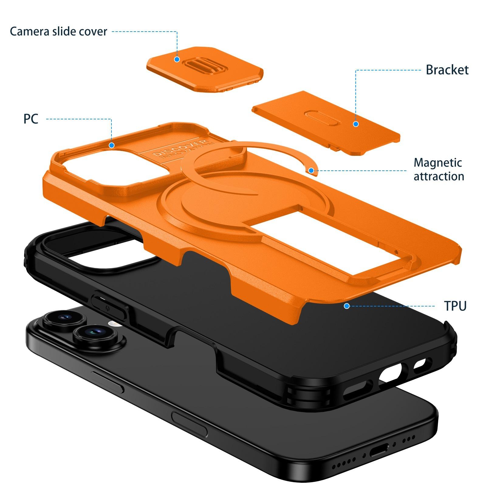 Applicable for iPhone phone case magnetic stand two-in-one PC + TPU phone case