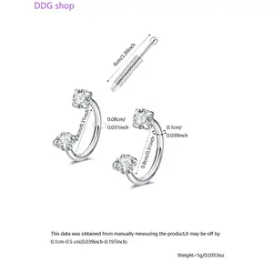 316L Stainless Steel Horseshoe Nose Ring, CZ-Inlaid Septum Ring, Nose Rings Hoops, 18/20 Gauge, 8mm Hoop, Hypoallergenic Internally Threaded Piercing Jewelry for Women Men, 20G Nose Ring Hoop CZ, Ideal for Nose, Cartilage, Lip Piercings