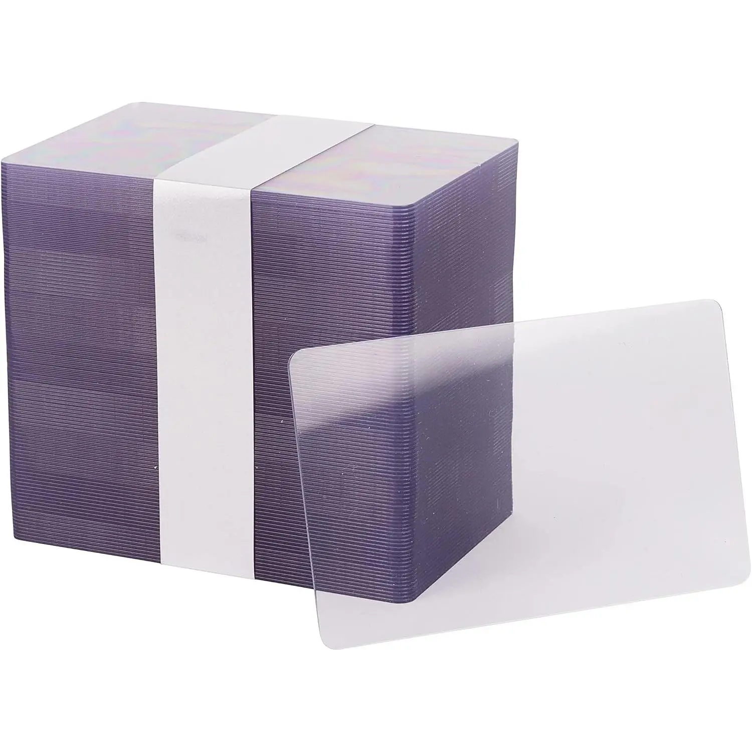Pack of CR80 Standard Size PVC Cards | Transparent | 30 mil Thickness (100 ID Cards, Clear)