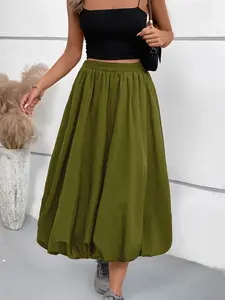 Elegant High-Waisted Lady Skirt for Women, Formal Fashion Skirt, Solid Color Design, Versatile for Office and Casual Wear, Comfortable Fit, Suitable for All Occasions, Womenswear