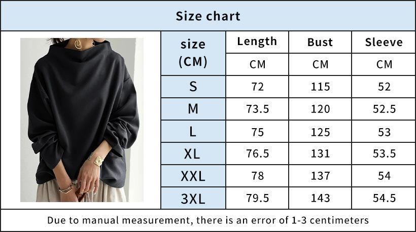 BIGWIG  Women's Casual High - Neck Sweatshirt, Solid Color Cozy Fall & Winter Loose - Fit Top with Soft Durable Fabric, Easy - Care Everyday Comfort Apparel