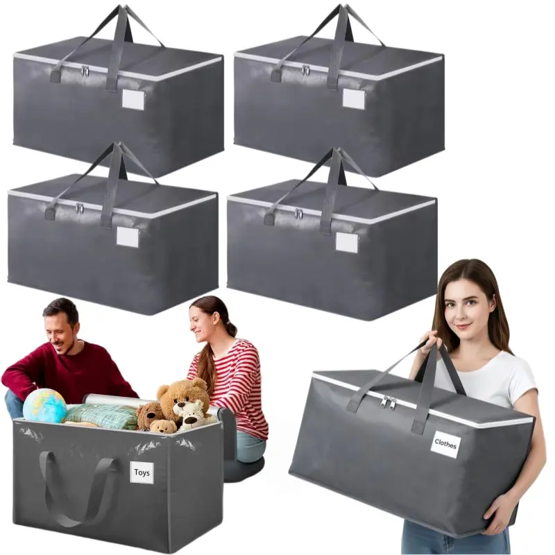 1/2/3/4/6 pcs Thickened heavy-duty moving bags, Travel Friendly hand-held luggage bags, garment bags for travel, large-capacity clothes and quilts storage boxes, travel foldable clothes and quilts packing bags