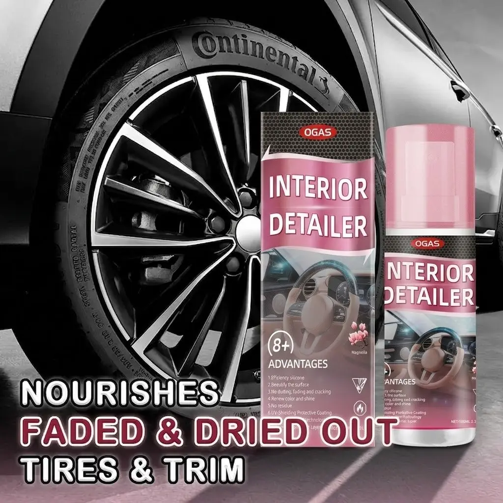 Interior Car Cleaner & Trim Restorer Kit - UV Protection, User-Friendly Auto Accessories Interior, Car Detailing Accessories, Leather Cleaning Kit for Leather, Plastic, Rubber