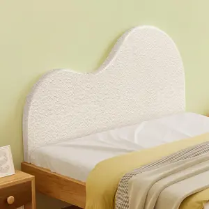 Soft Cloud-Shaped Headboard Cushion with Bed Gap Filler, 2-in-1 Teddy Fabric Pillow for Bed, Comfortable Back Support & Stylish Bedroom Decor