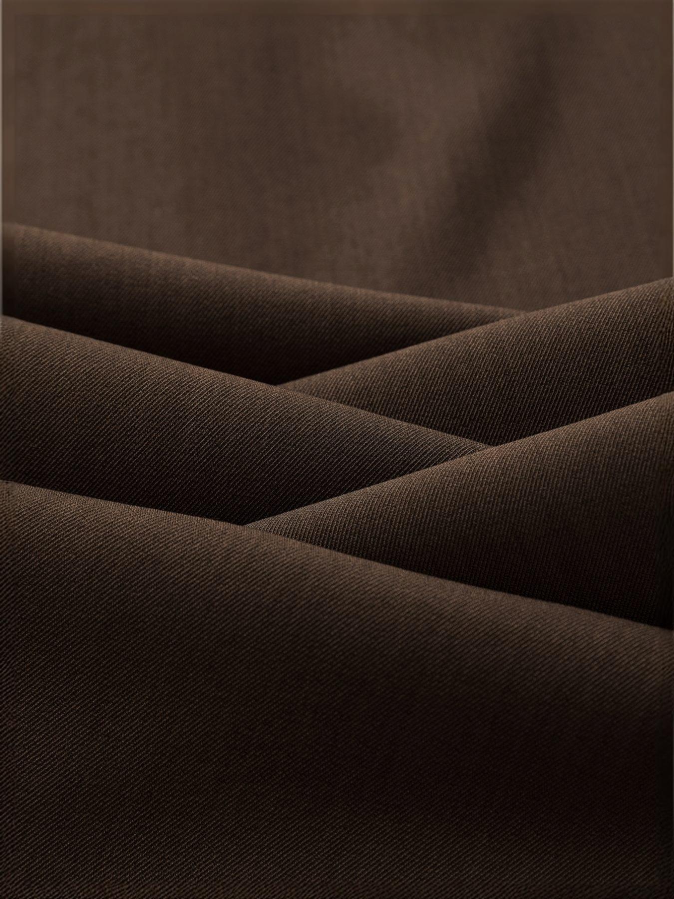 Women's Solid Color Plicated Pocket Wide Leg Pants, Elegant Zipper Fly Trousers for Work Office Business, Ladies Spring & Fall Clothes