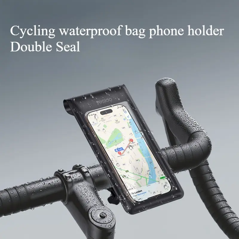 1pcs Bicycle and motorcycle holder, fully wrapped double waterproof outdoor cycling phone holder