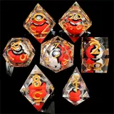 Rotating Eye Dnd Dice Set, 7 Piece Liquid Core Polyhedral Dice Game for Dungeons & Dragons Rpg, Resin Sharp Edge D&d Dice