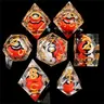 Rotating Eye Dnd Dice Set, 7 Piece Liquid Core Polyhedral Dice Game for Dungeons & Dragons Rpg, Resin Sharp Edge D&d Dice