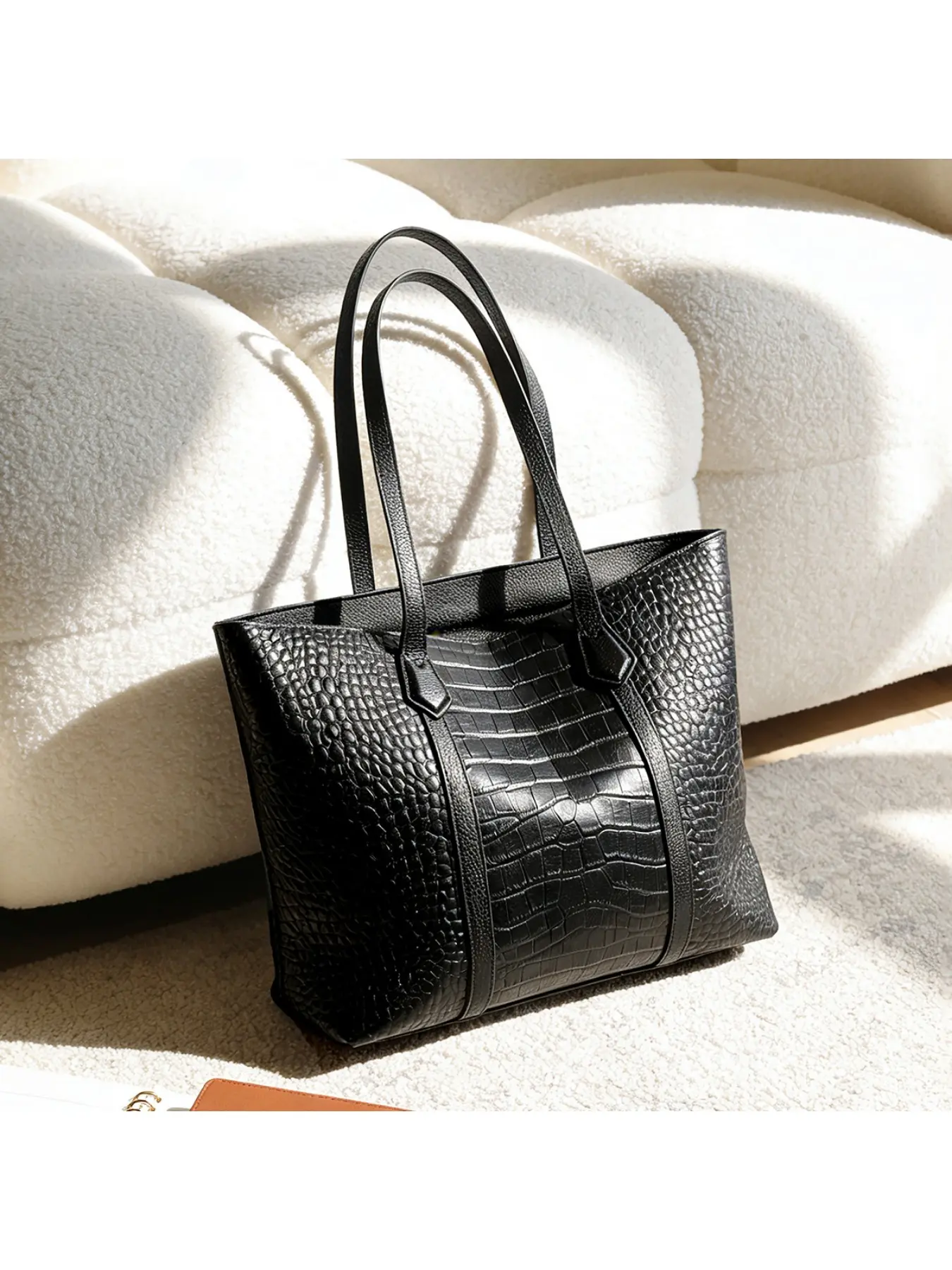Cross-border leather alligator pattern Cowhide Bag large-capacity women's new versatile casual shoulder bag premium daily commuter tote bag 2026