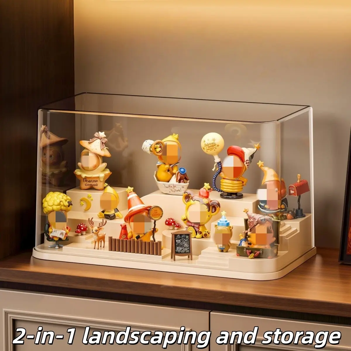 Labubu/pop Mart Storage Must-Have, 2-In-1 Display & Scenery Box, Clear Case for Action Figures & Mini Toys, Perfect for Collectors