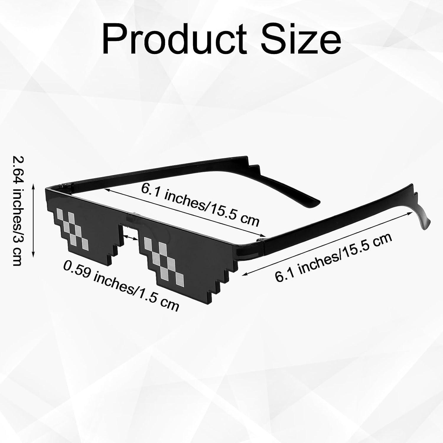 Party Sunglasses, 2 Pairs Of Mosaic Pixel Glasses, Party Dress Up Shades, Funny Unisex Photo Props for Women Men Kid, Party Supplies, Party Event Props