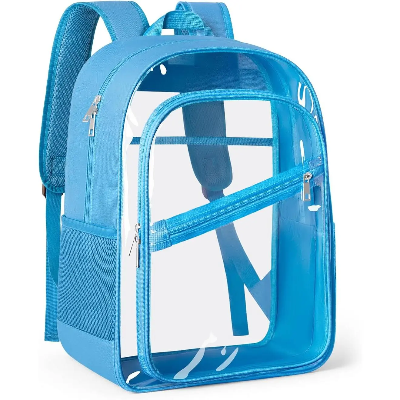 Clear Backpack Heavy Duty - Fabric & PVC Bookbag with Reinforced Straps