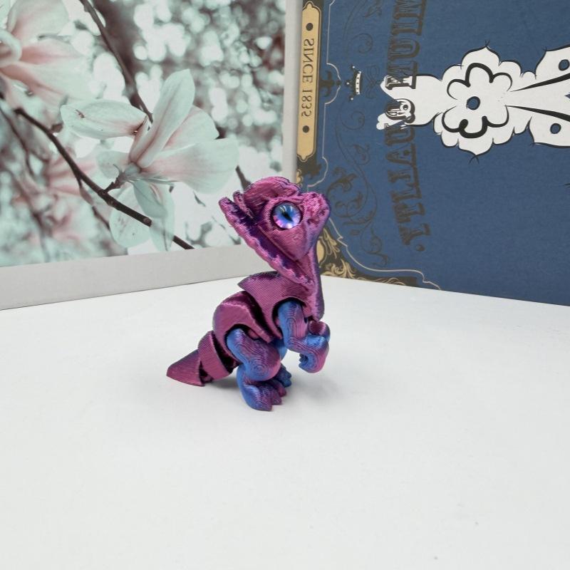 3D Printed Toy Dual Spine Dragon Jurassic Jointed Action Figure, Realistic Fun Display Piece, Creative Handmade Model