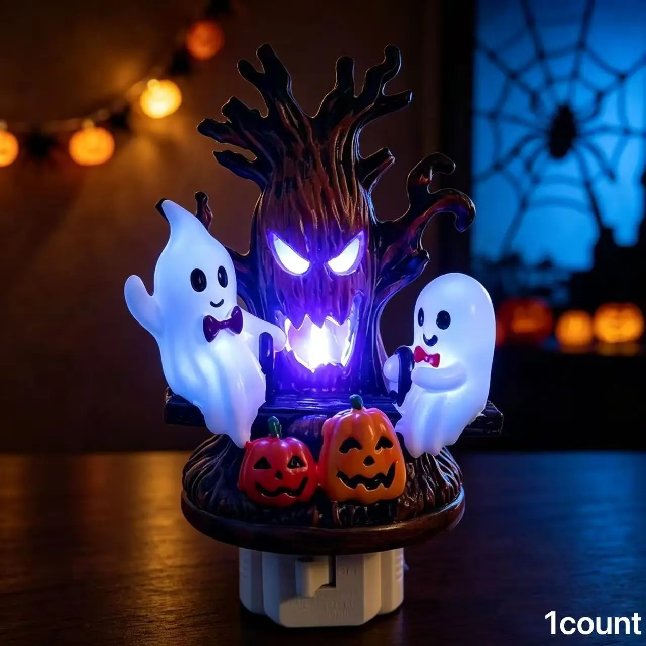 Halloween New Seesaw Ghost Night Light, Glow-In-The-Dark Wall Decor or Desk Ornament, Perfect for Home Bar, Halloween Party Scenes