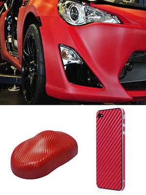 THE WELL KEPT 3D Carbon Fiber Vinyl Car DIY Wrap Sheet Roll Film Sticker Decal - Red Color 127X30cm 50"X11.8" (Red)