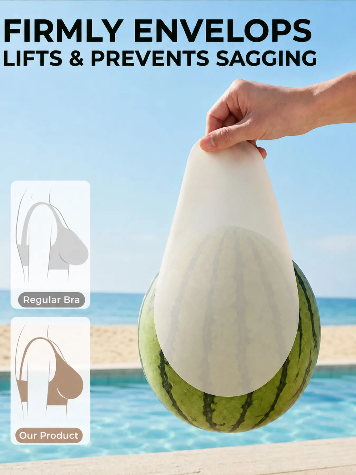 Transparent Teardrop Invisible Lift Seamless Bra Pads, Reusable Non-Slip Breast Pads, Shaping Dress Underwire-Free Pads, Comfortable & Secure Fit