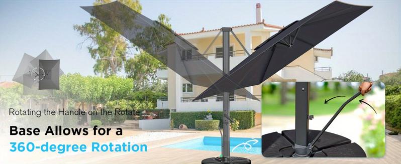 Extra Large 10' X 13' Cantilever Patio Umbrella, 360°Rotation, Rectangular Cantilever Patio Umbrella, Heavy Duty Windproof Off-Set Patio Umbrella, Easy Tilt Sunshade Waterproof for Deck Pool Patio Extra Large 10' X 13' Cantilever Patio Umbrella, 360°Rotation, Rectangular Cantilever Patio Umbrella, Heavy Duty Windproof Off-Set Patio Umbrella, Easy Tilt Sunshade Waterproof for Deck Pool Patio