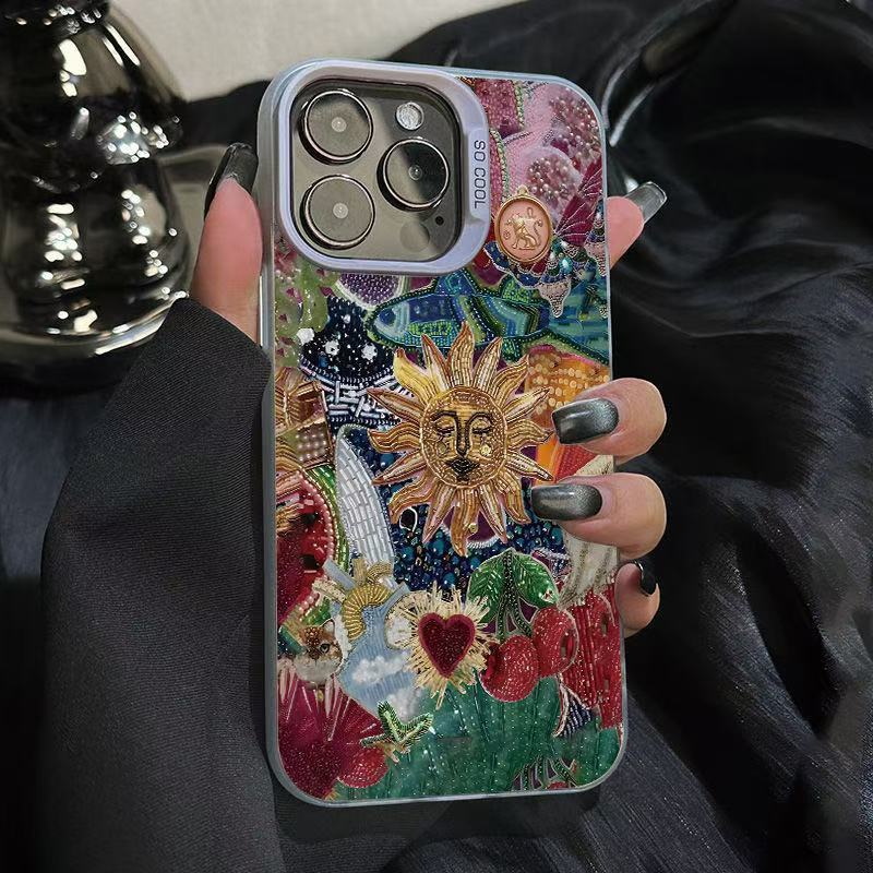 Cherry Sunshine Pattern Phone Case for iPhone 17 16 Pro Max 16 Plus 15 Pro Max 14 13 12 11 Max Protective Stylish Smartphone Cover Screen Protector Cellphone Protection