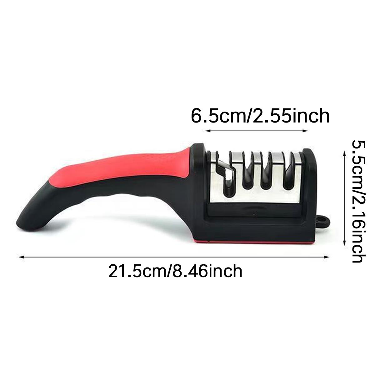 4 Stages Professional Knife Sharpener, Knife Sharpening Tool with Tungsten & Diamond & Ceramic Sharpening Rod, Knife Sharpening Tool for Kitchen & Outdoor Use