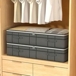 5 Large Capacity 90L Clothes Storage Boxes, Transparent Lid Organizer Bags, Ideal for Seasonal Clothing and Bedding, Bedroom Closet Storage System