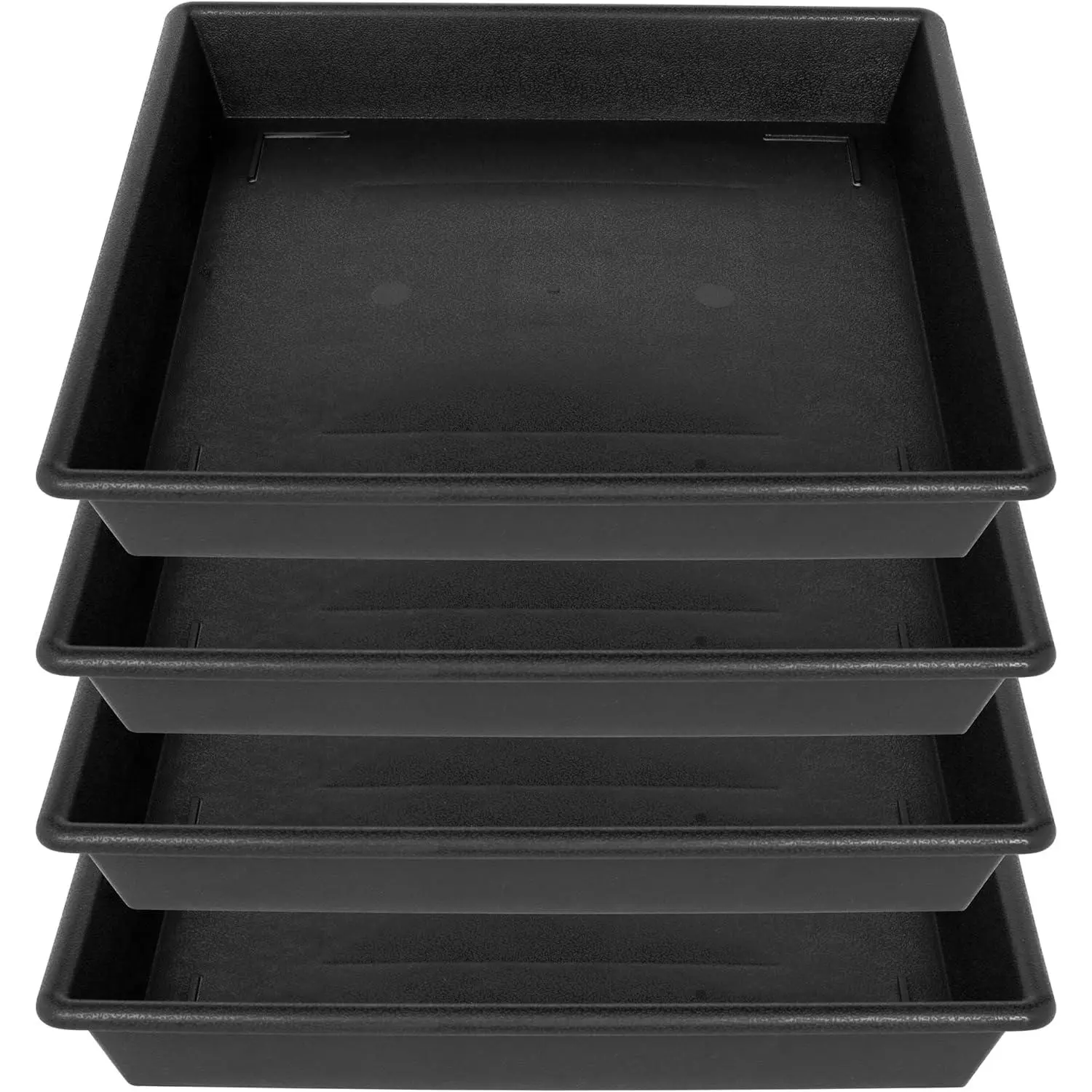 Square Plant Saucer 16 Inch 4 Pack, Plant Stand Plant Trays for Pots Heavy Duty Plastic Plant Saucers for Indoors Outdoors, Flower Pot No Holes Terracotta Plant Lover Gardening Gifts