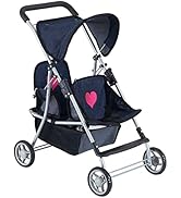 Convertible Combo Baby Doll Stroller for 3 Year Old Girls & Up |   Play Toy Baby Stroller for Dolls, Folding Adjustable Bassinet Carriage Buggy with Storage Basket Converts to Sit Up Pushcart Pram, Red