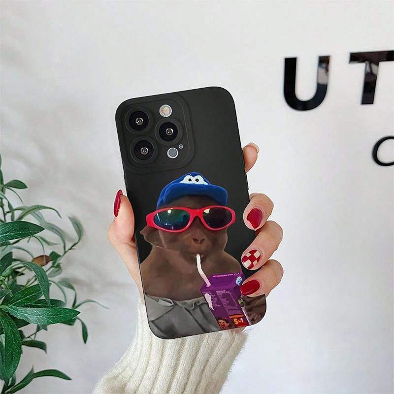 Cartoon Monkey Design Phone Case, 1 Count Cute TPU Anti-drop Protective Case, Phone Accessories for iPhone XS/XS Max/11/12/13/14/15/16 /17Pro Max
