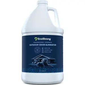 Outdoor Odor Eliminator Outside Dog Urine Enzyme Cleaner Powerful Pet, Cat, Animal Scent Deodorizer | Professional Strength for Yard, Turf, Kennels, Patios, Decks (128 OZ)