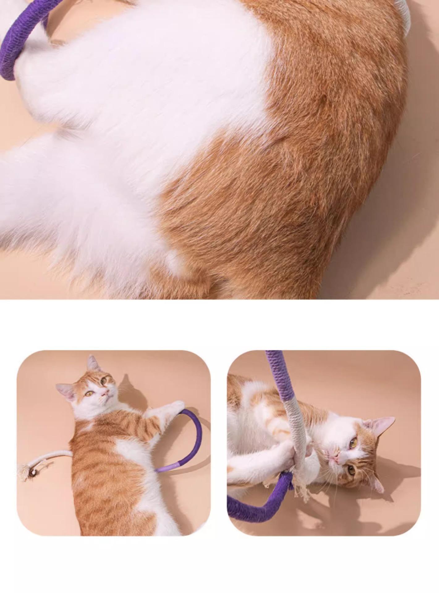 Cat Teeth Cleaning Chew Rope Toy, Durable Boredom Relief Interactive Cat Toy for Kitten