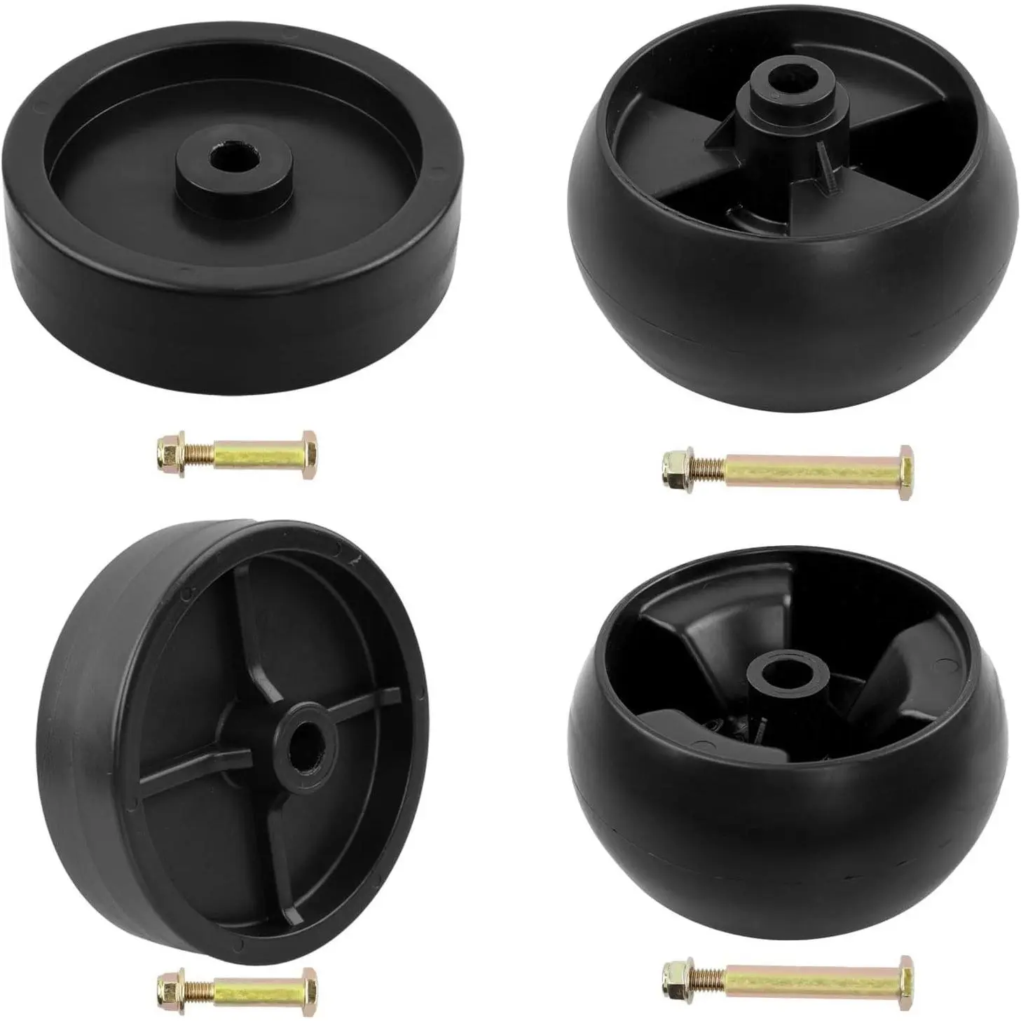 4 Pack Deck Wheels 734-0973 734-04155 Compatible with 42" 44" 46" 50" Deck Lawn Mower Replace 112-0677 112-0337Gift