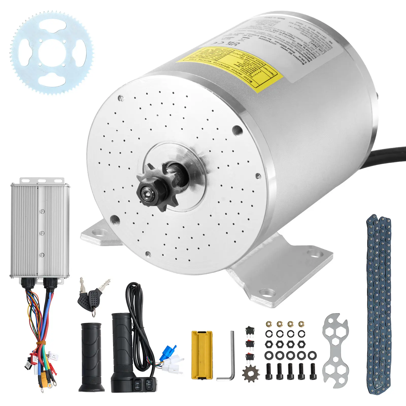 72V 3000W Brushless DC Electric Motor Full Kit - 4900rpm, Upgraded Speed Controller, Throttle Grip for Go Kart, DIY Users (Tools & Hardware Hand Tool Kit)