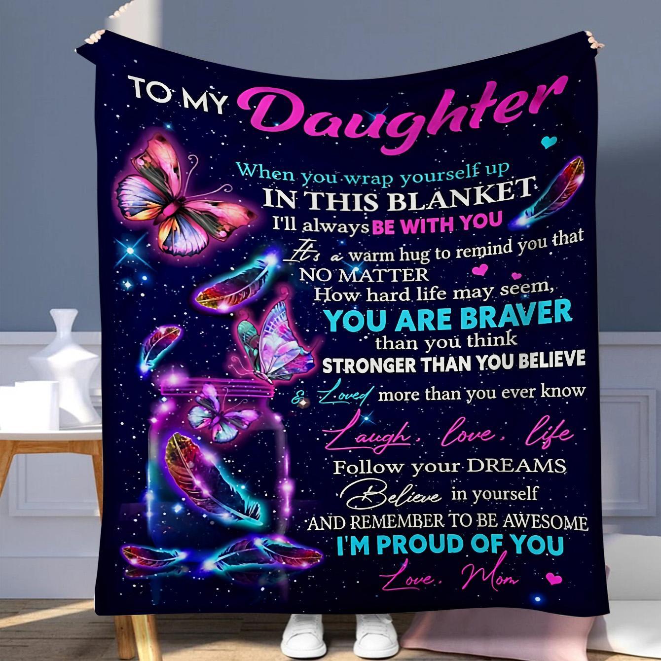 Letter Pattern Blanket, Halloween Decor Soft Throw Blanket, Cool Bedroom Accessories, Napping Blanket for Home Office Camping, Gift for Daughter, Slogan Print Blanket