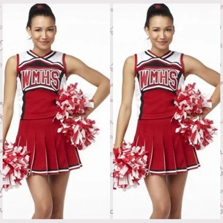 High School Glee Club Girls Cheerleader Costume Cheerful Style Cheerleader Team Cheerleader Cheerios Costume Fancy Dress Uniform Back Smoothing Comfort Bra with Shapewear Women's Ribbed Seamless Yoga Shorts Red Knit Casual Dot Blouse Ruffle Trim Maxi Dres