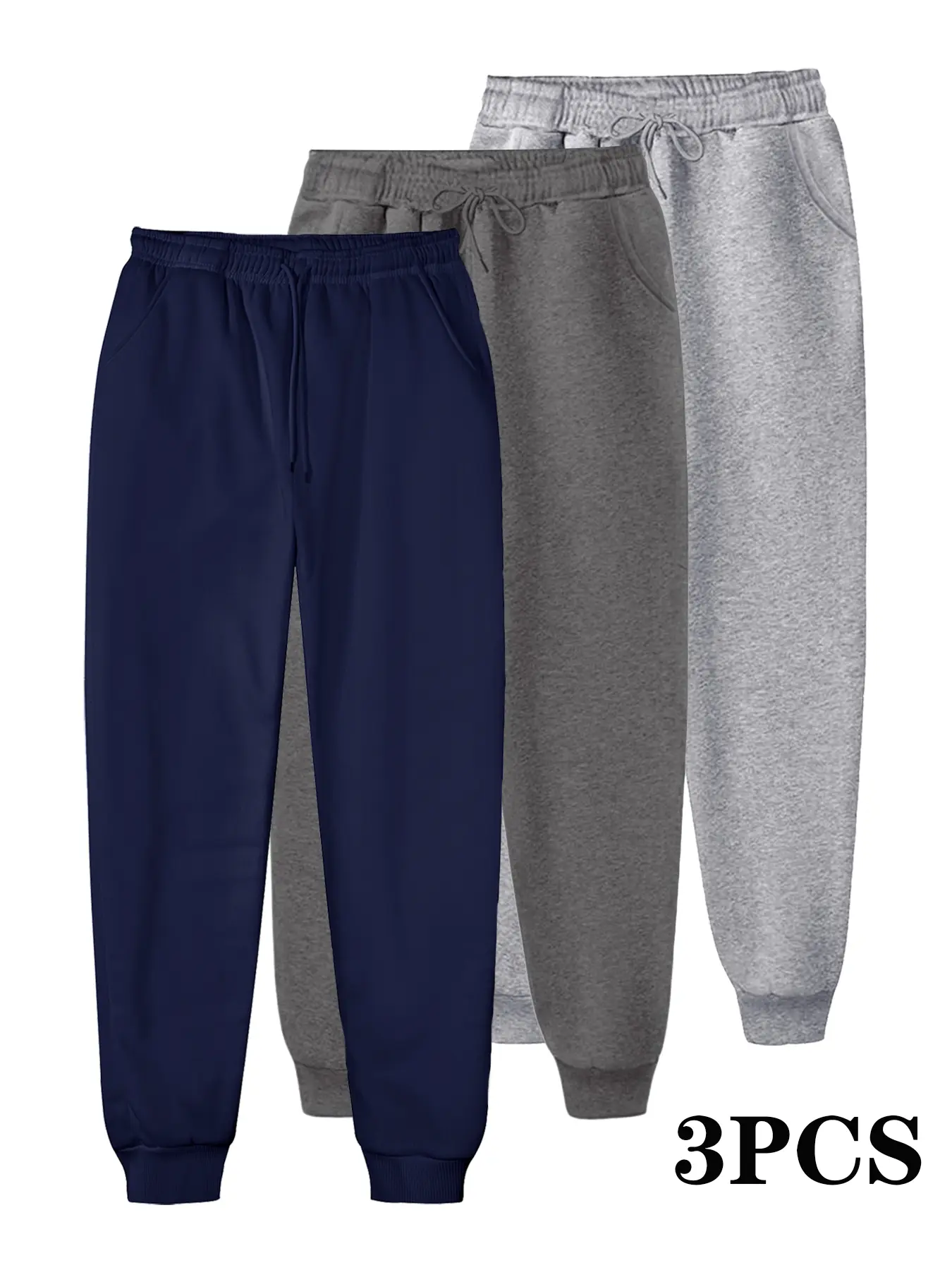 Solid Color Jogger Sweatpants, Drawstring Elastic Waist Casual Sports Trousers with Pockets, Loose Fit Athletic Jogging Pants for Daily Workout Loungewear