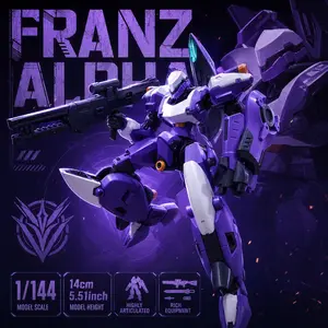 Chieftain Continent Franz Alpha 1/144 Scale Mecha Model Kit, 14cm Collectible Figure, Standard 3mm Interface, Transparent Display Base, Model Collectible Figurine