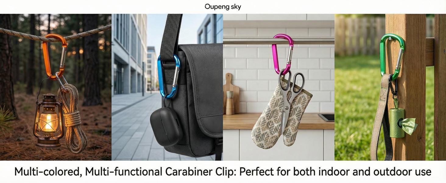 12PCS Carabiner Keychain Clip-3" Aluminum Caribeener Key Clip,D Ring Shape Nonlocking Carabeaner Hook Buckle,Multi-Function Spring Snap Key Clips Tool for Home,Camping,Hiking,Traveling,Backpack