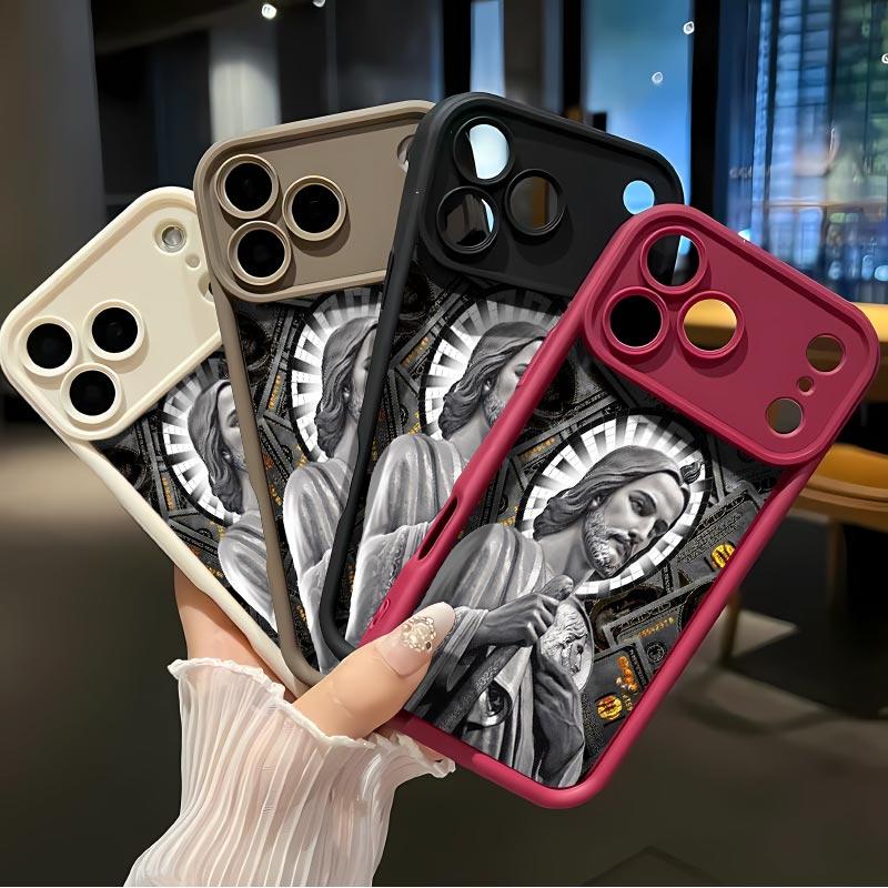 San Judas Tadeo Soft&Flexible TPU Silicone Phone Case For iPhone 17 Pro Max AIR 16 15 14 13 12 11 Plus XSMAX Cases Durable|Shockproof|Full Camera Protection|Anti-Scratch|Anti-Fingerprint|Slim Fit|Gift For Girlfriend/Men/Women