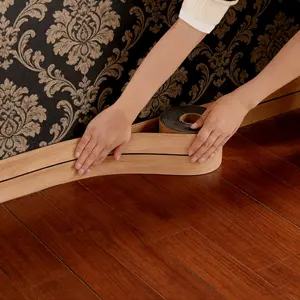 Self-Adhesive Corner Decorative Strip, Peel-And-Stick Wall Edge Protection, Flexible 3D Wood Grain, Suitable for Kitchen and Baseboards