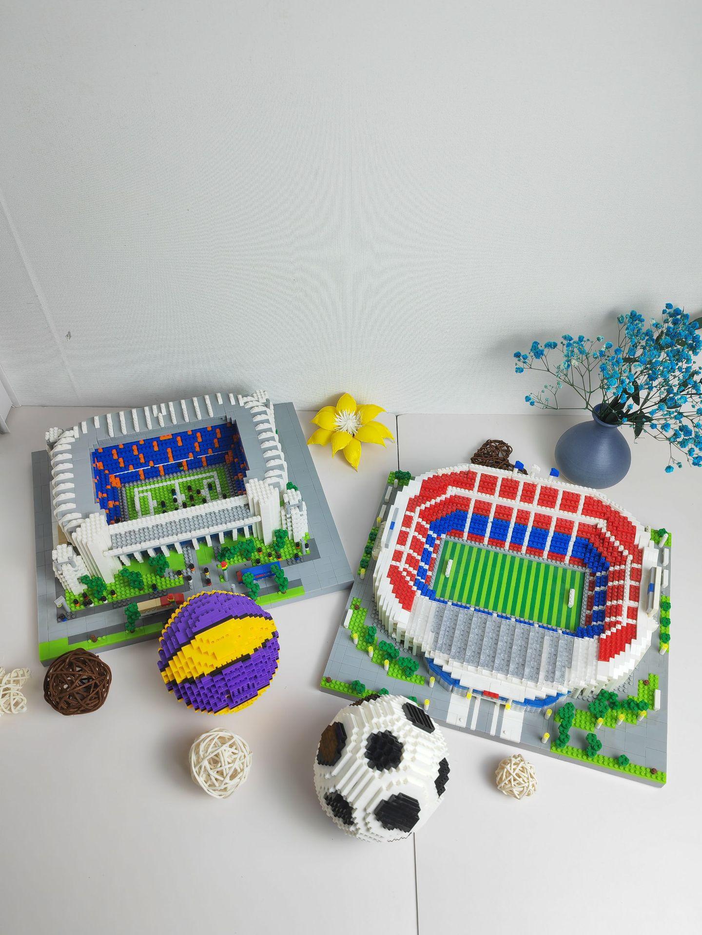 Popular football building blocks, freely assembled educational toys, micro-particle ornaments, export building blocks