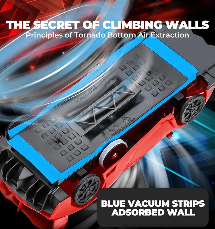 New Wall Climbing Remote Control Car Expert Level Gravity Defying RC Car Christmas Gift for Boys Rechargeable Alloy Cyber-Truck Transformable Mini Forklift Toy Dual-Tire Drift High-Speed LED Off-Road All Terrain 2.4GHz Monster