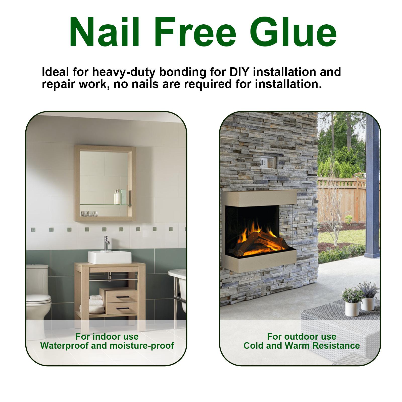 Jue-Fish Nail Free Adhesive, Strong Adhesion Fast Drying Metal Plastic Adhesive Glass Adhesive Fast Drying Multi-Functional Adhesive