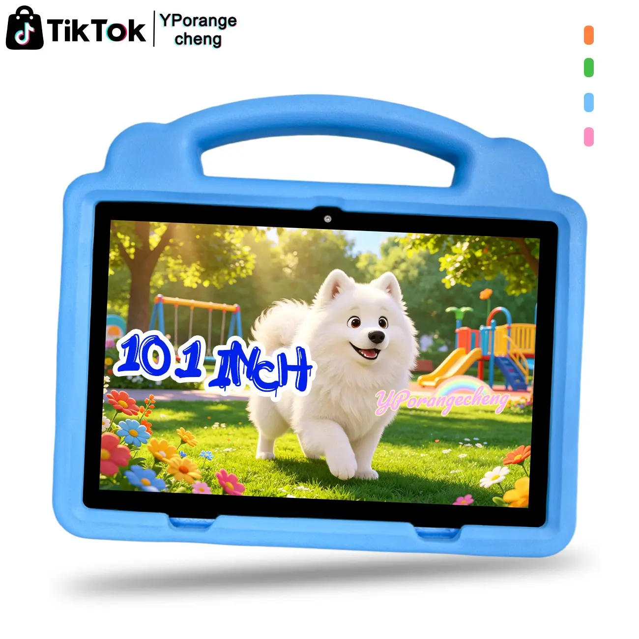 10.1 Inch Android Kids Tablet, WiFi, HD Display, Dual Cameras, Shockproof Case, Parental Control, Educational Tablet for Study & Entertainment, Ideal Holiday Gift, USB Cable Included, No Power Adapter, Android Tablets