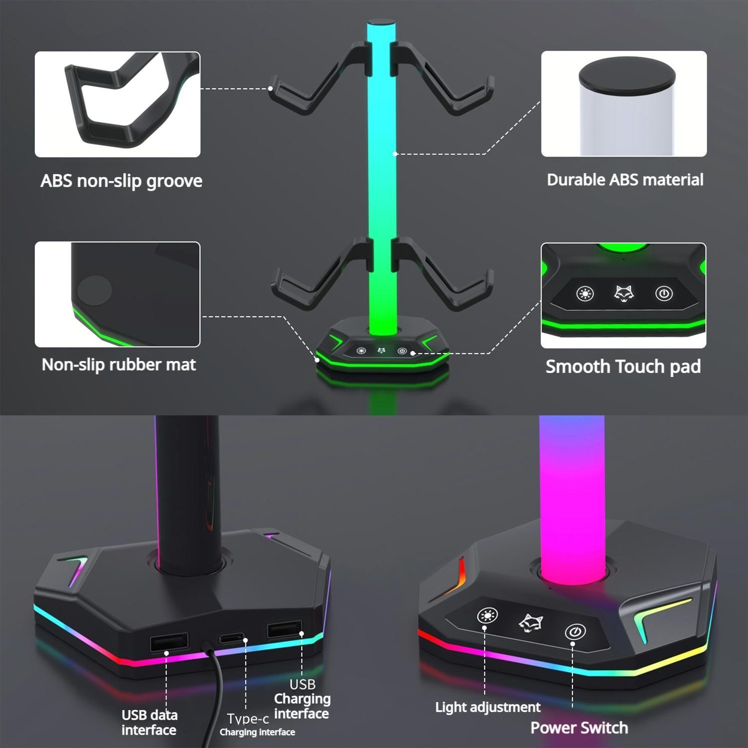 Game Controller Holder, Game Controller Display Stand with RGB Light Effect, Console Accessories for PS5 Controller/Xbox Controller, Switch Controller, Game Accessories, Game Peripherals