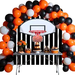 6x6 ft Basketball Photo Backdrop  Wall Tapestry Sneaker Photography Background  Stripes Themed Birthday Party Decorations Banner for Teen Boys (6x6ft)