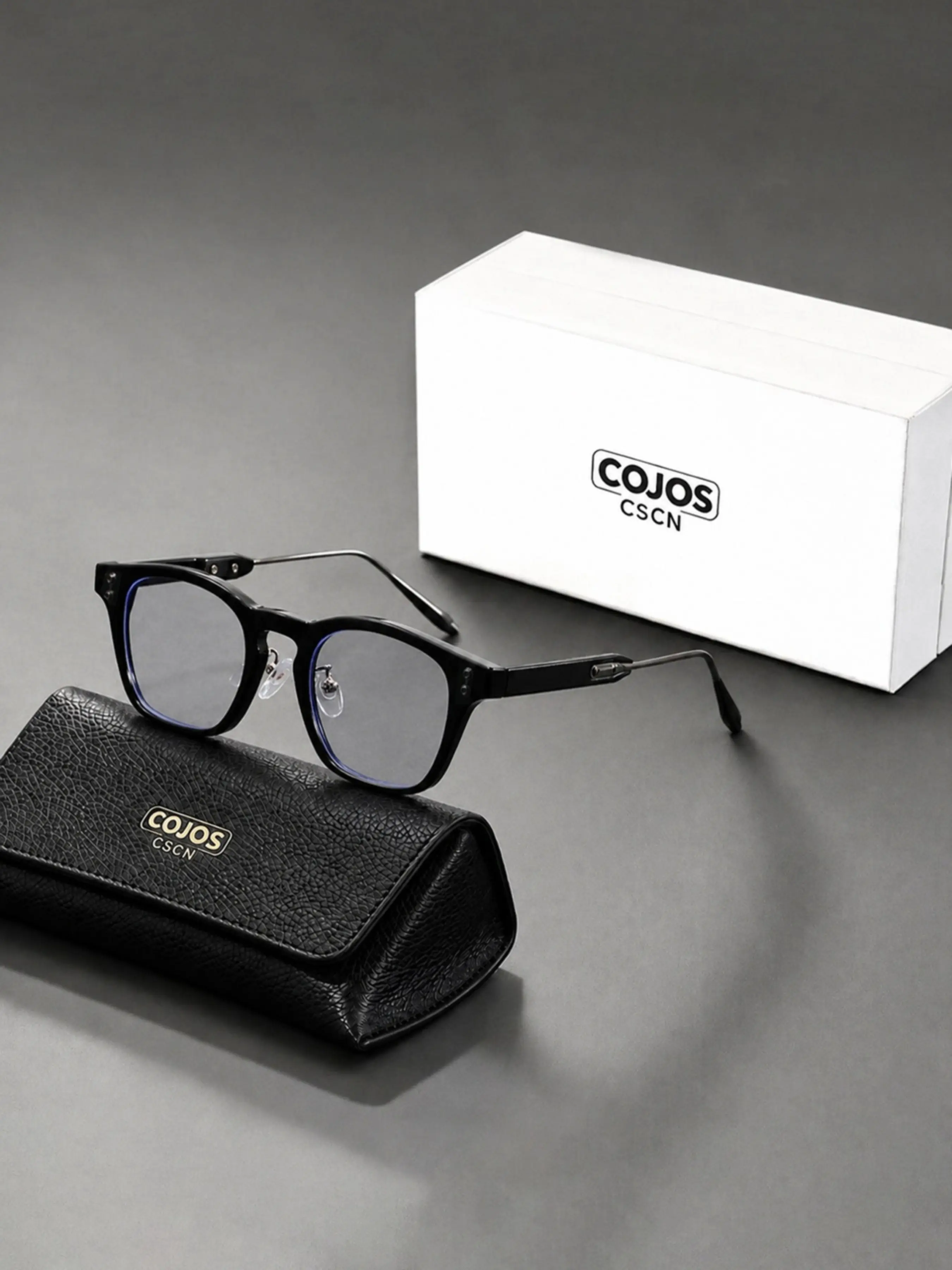 COJOS High Texture High Quality Eyewear Daily Anti Blue Light Glasses with Metal Rivet Decorations Comes with Exquisite Eyewear Gift Box Packaging