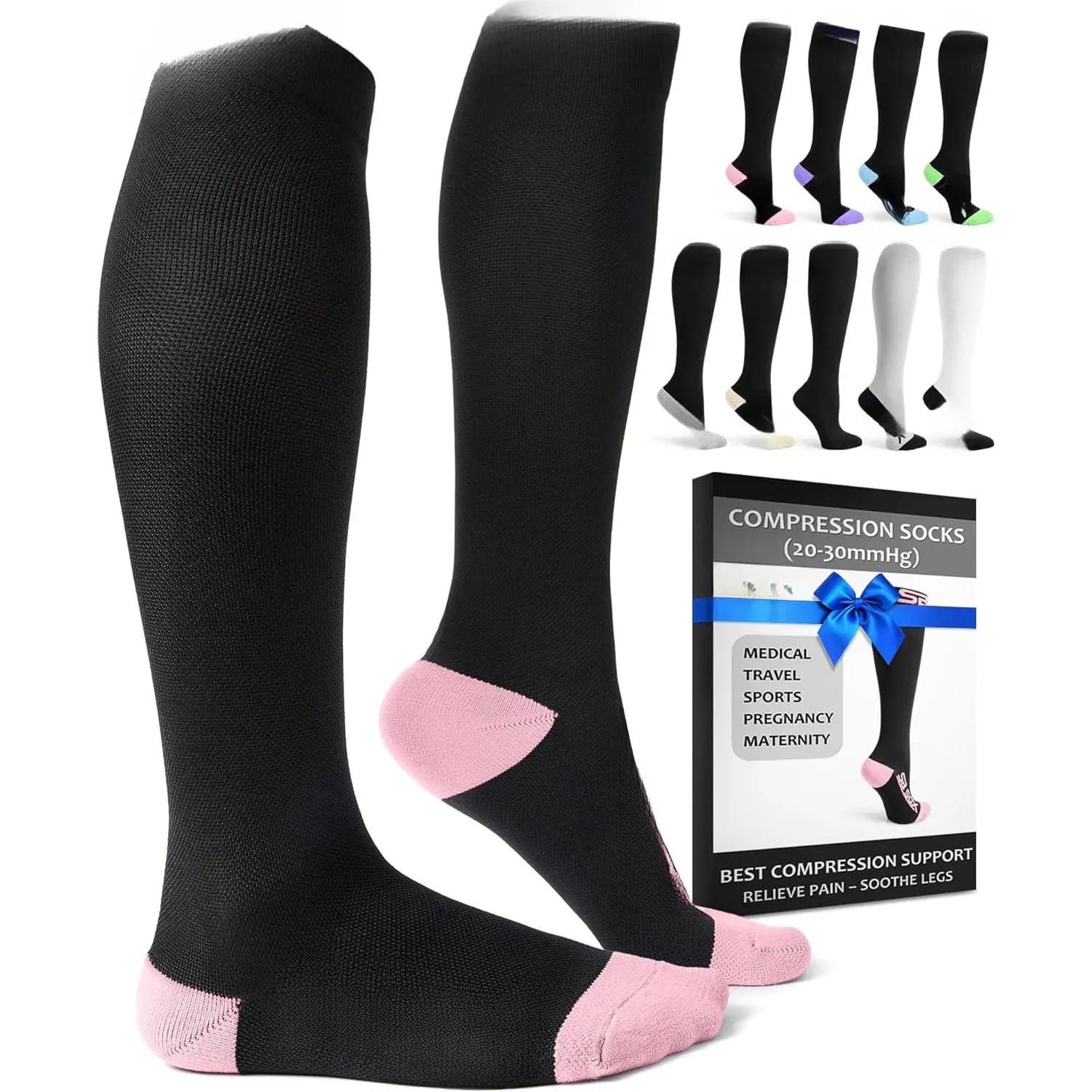 Compression Socks  Men & Women (20-30mmHg) – Best Compression Socks  Flying, Medical, Sports, Wide Calf , and Daily Wear New model