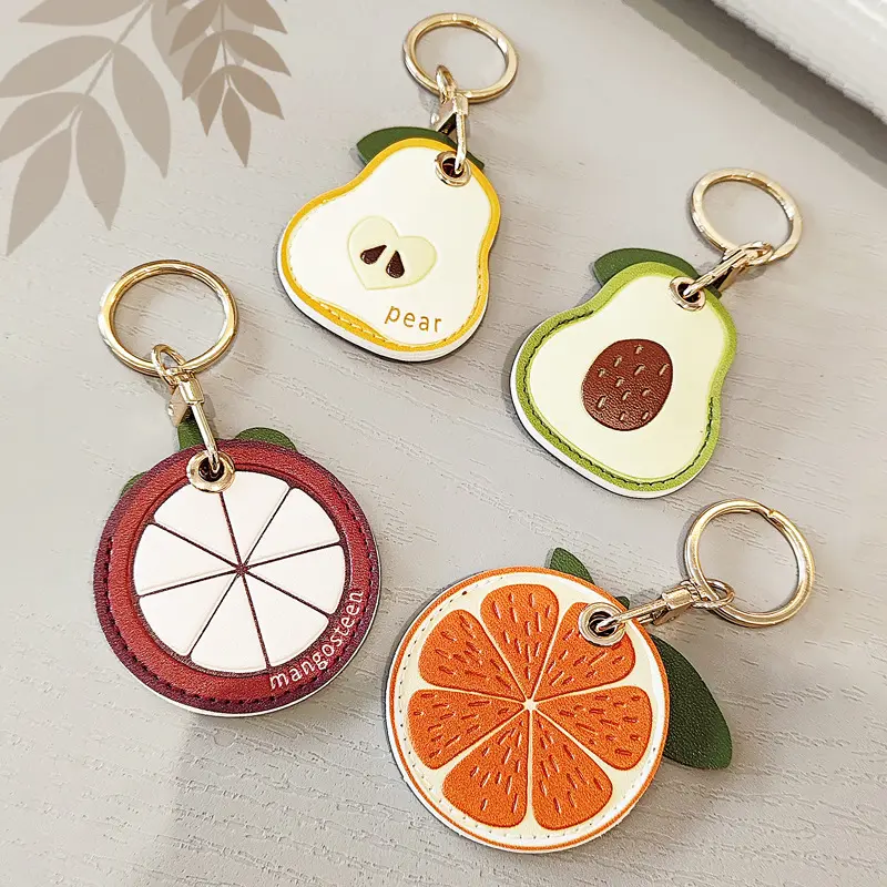 Fruit Series PU Leather Card Holder  Case - Creative Keychain & Bag Charm Accessory, Cute Everyday Carry