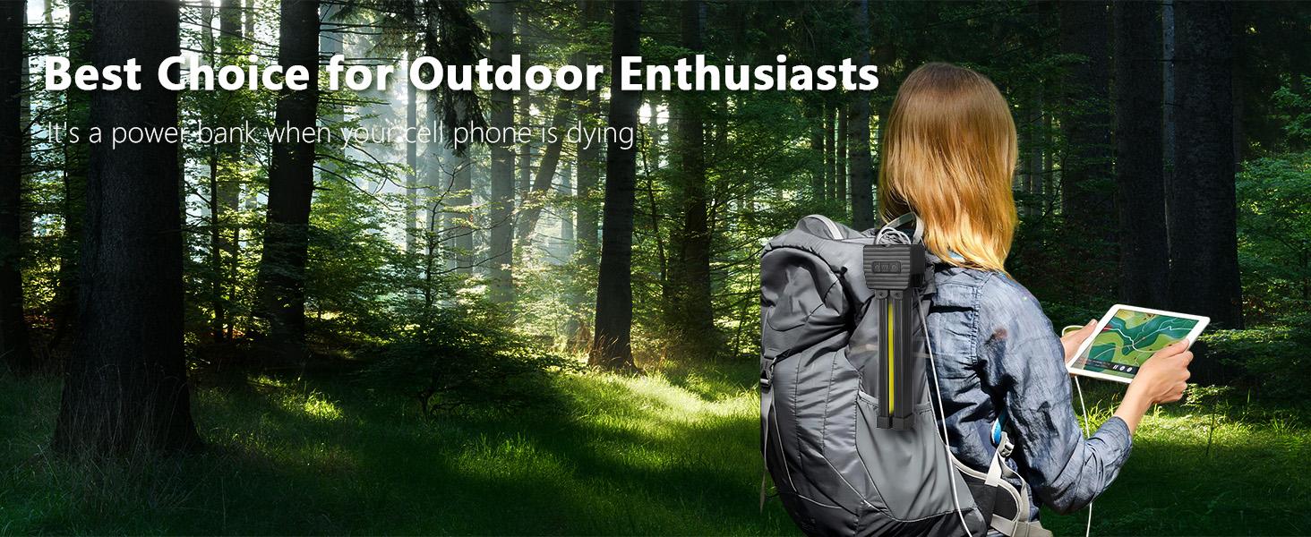 Gym Lamp, Portable Gym Lighting for Posing, Magnetic Work Light Rechargeable, Gift for Men/Women, 180 °   Rotate Foldable with Hang Hook Camping Lamp, USB Power Bank LED Handheld Flashlight-Black