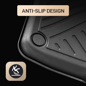 GARVEE Custom Fit Floor Mats for Toyota Tacoma Double Cab 2018-2023,3 Pack TPE Floor Liners Compatible with 2018 2019 2020 2021 2022 2023 Toyota Tacoma